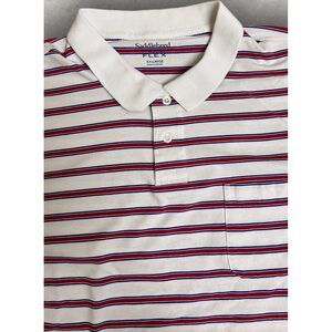 Saddlebred Shirt Men's 2XL Short Sleeve Stripe Comfort‎ Flex Cotton Blend Polo
